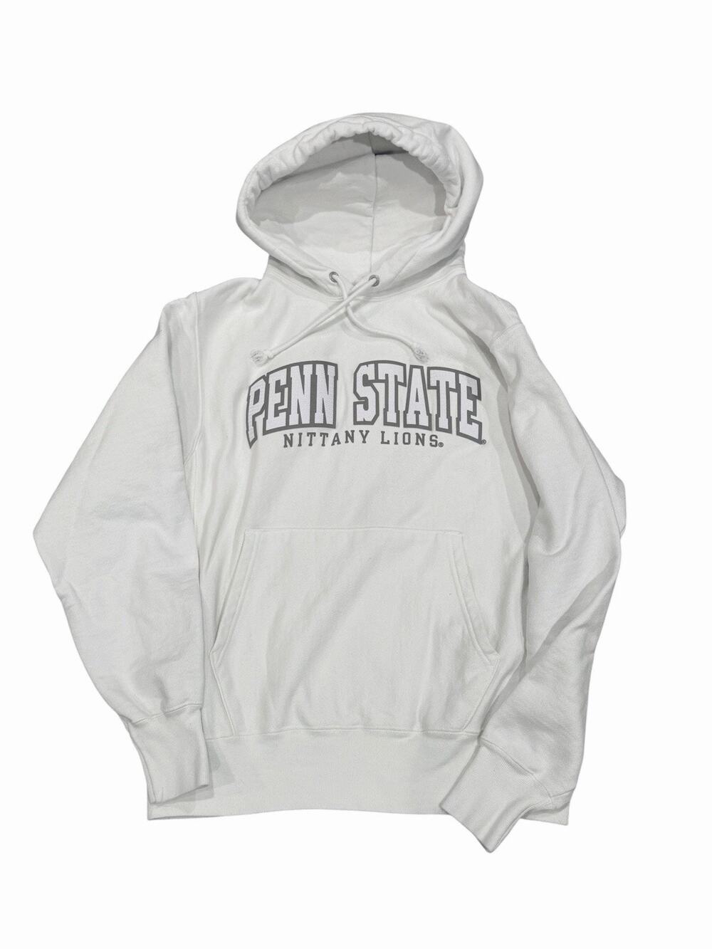 Penn State Champion White Arch Reverse Weave Hooded Sweatshirt Medium WHITE OUT